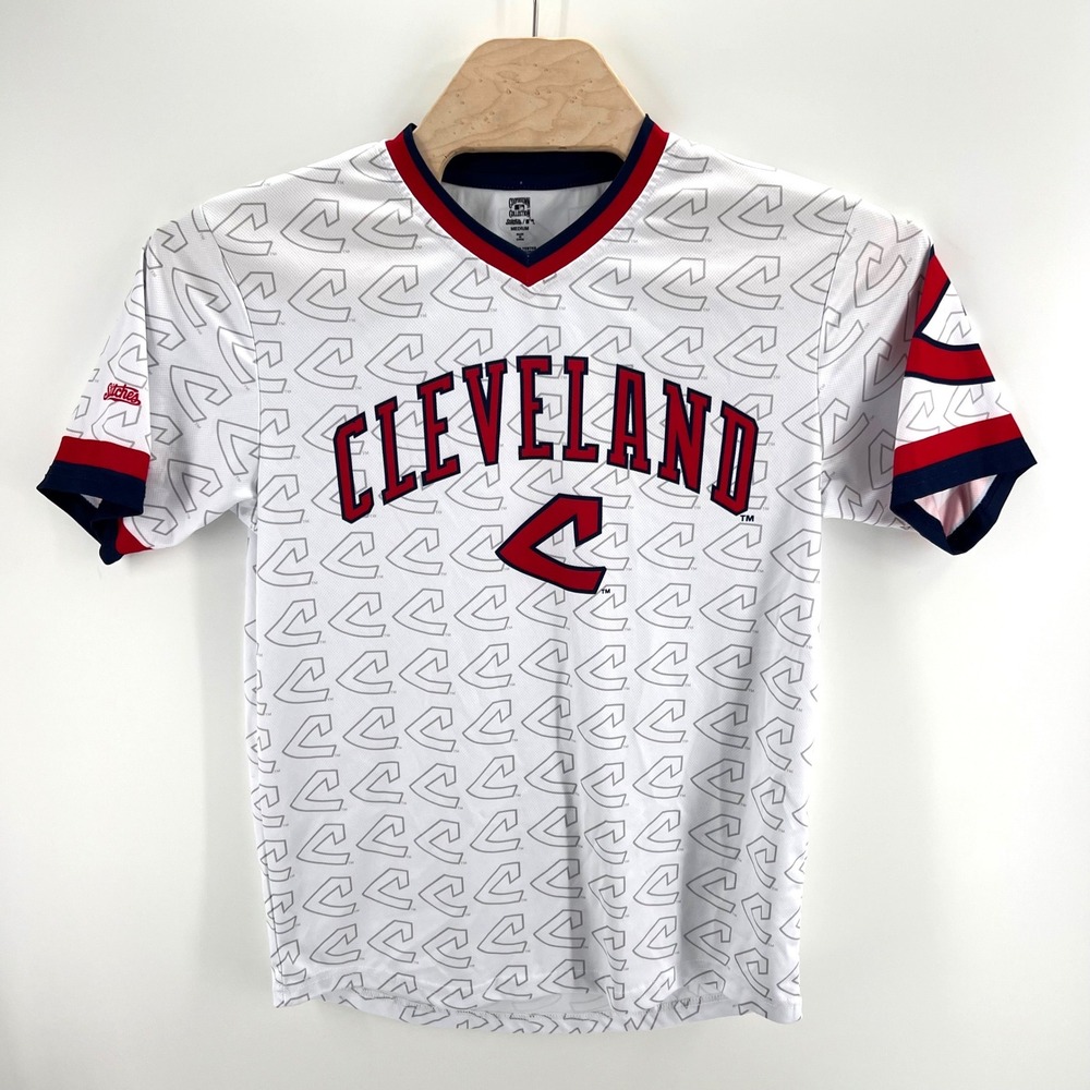 Stitches Cleveland Indians Jersey Size Medium Polyester White MLB Baseball Fan